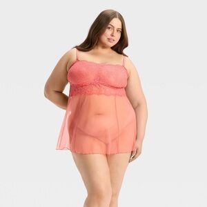 Auden coral Lace Chemise